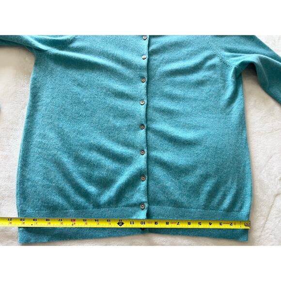 Boden Size XL Women’s 100% Cashmere Button Up Cardigan Sweater Turquoise - Picture 15 of 16